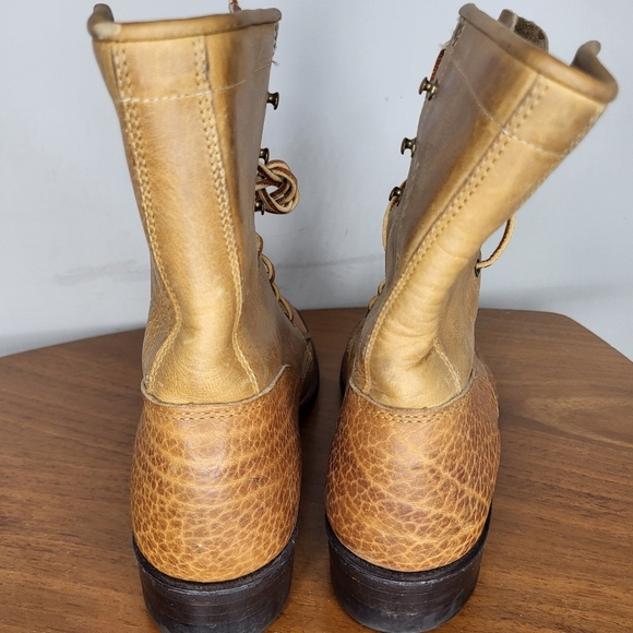 JUSTIN MENS RARE'630'KILTED LACE PACKER-STYLE BOOT CHEYENNE/BULLHIDE 7.5 B - Picture 10 of 13